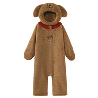 Hiver dessin animé marron chien à capuche barboteuse pyjamas Kigurumi Unicron mignon à man – vue 5