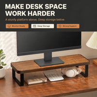 Support d'affichage avec espace de rangement surélevé pour clavier de bureau – vue 4