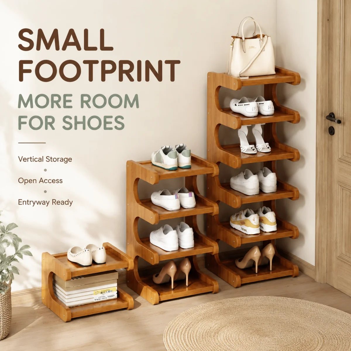 Étagère à chaussures compacte pour portes étroites – vue 2