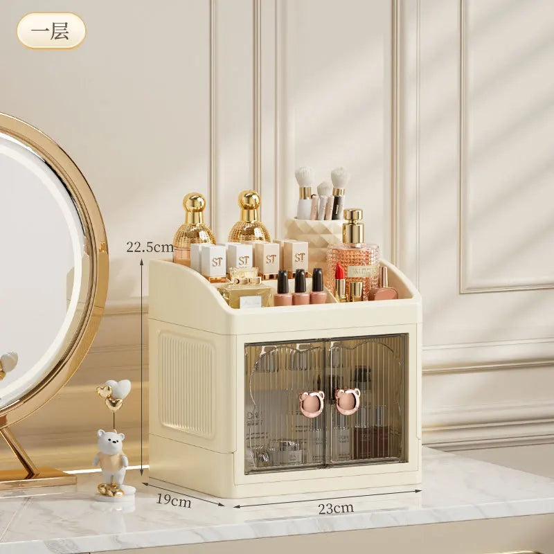 Boîte de rangement de maquillage à 3 couches