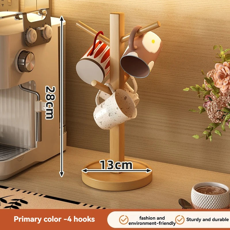 Support de rangement créatif en bois pour tasses à café
