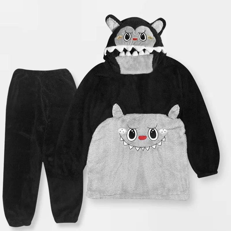 Kigurumi licorne chat Onesie hiver chaud vêtements de nuit femmes hommes Pyjamas pantoufle – vue 6