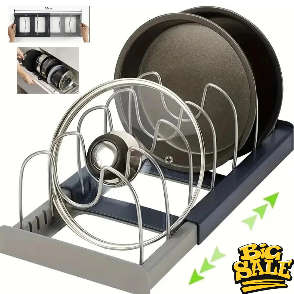 Organisateurs extensibles d'armoires de cuisine en acier inoxydable