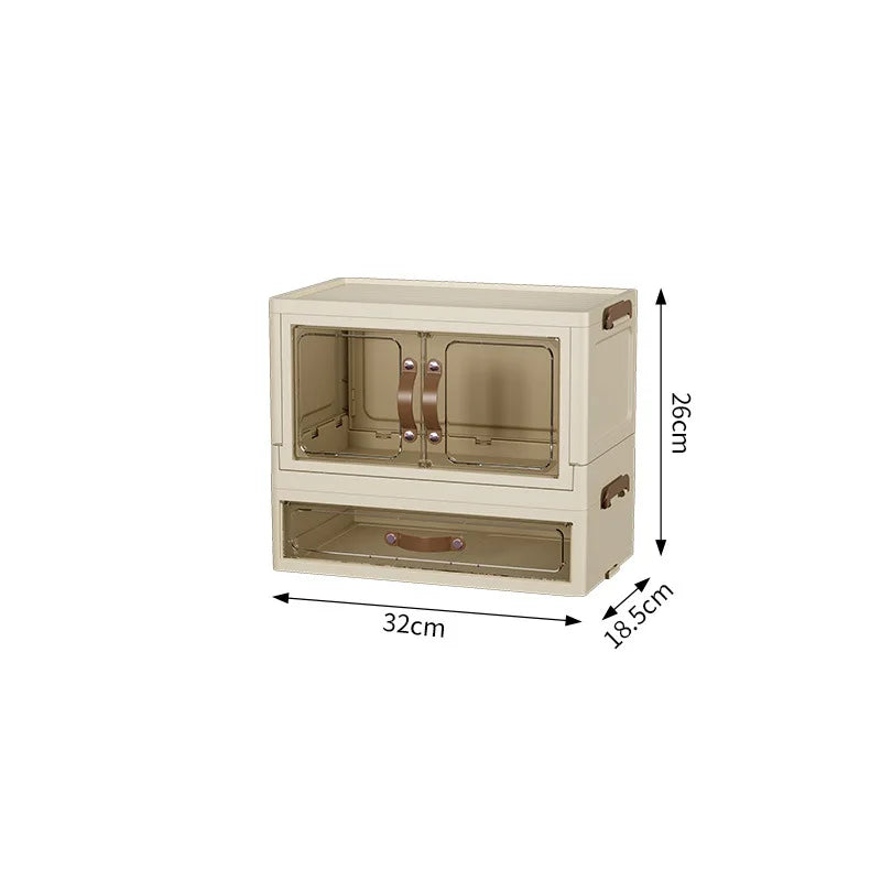 Boîte de rangement à tiroir pliable multifonctionnelle à 3 couches