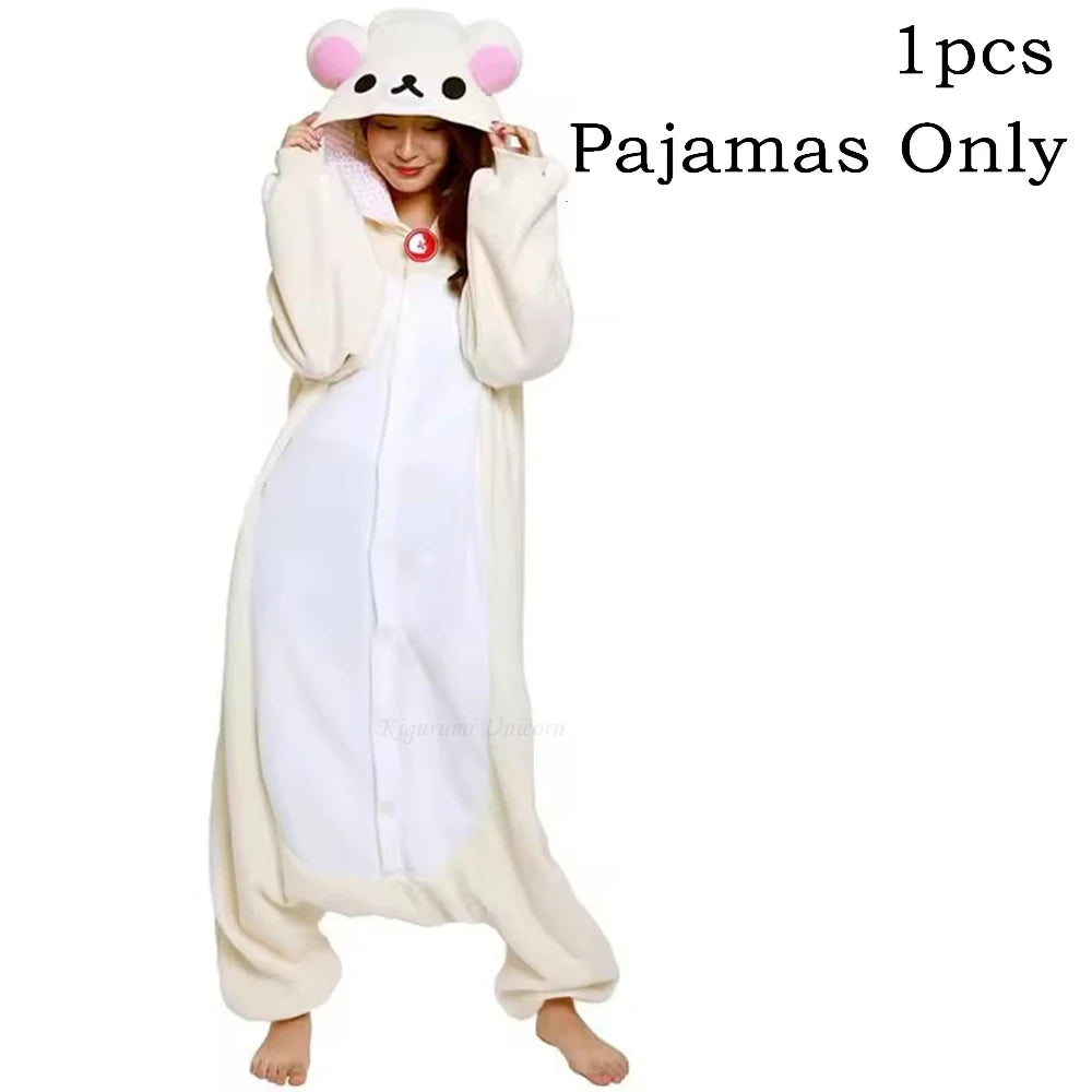 Pyjama Kigurumi Ours Blanc de Noël et d'Halloween