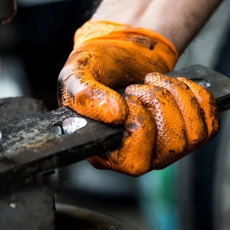 Gants jetables industriels en Nitrile Orange – vue 3