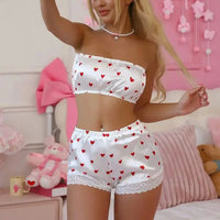 Ensemble pyjama 2 pièces en Satin de soie glacée pour femmes – vue 5