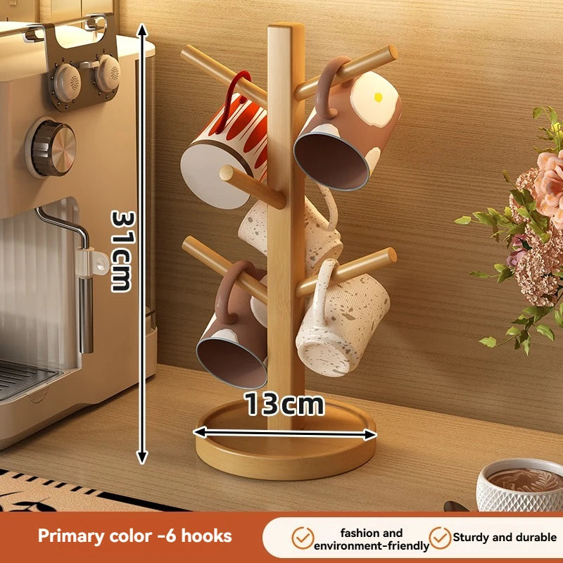 Support de rangement créatif en bois pour tasses à café
