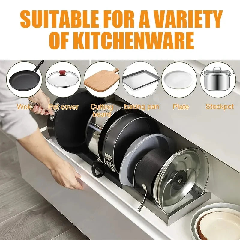 Organisateurs extensibles d'armoires de cuisine en acier inoxydable – vue 2