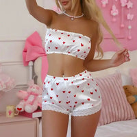 Ensemble pyjama 2 pièces en Satin de soie glacée pour femmes – vue 4