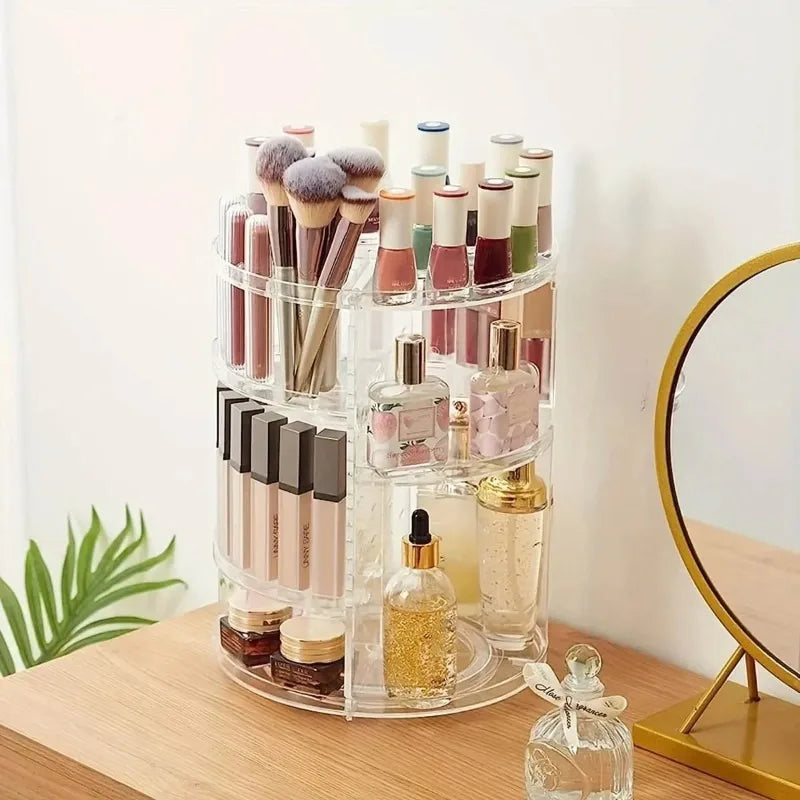 Organisateur de cosmétiques rotatif à 360° en acrylique transparent – vue 2