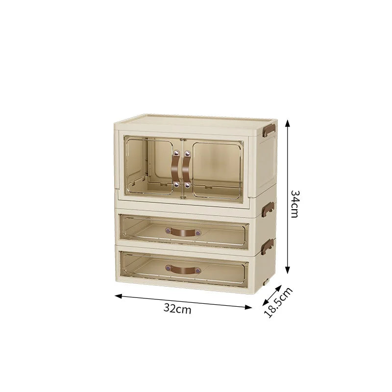 Boîte de rangement à tiroir pliable multifonctionnelle à 3 couches