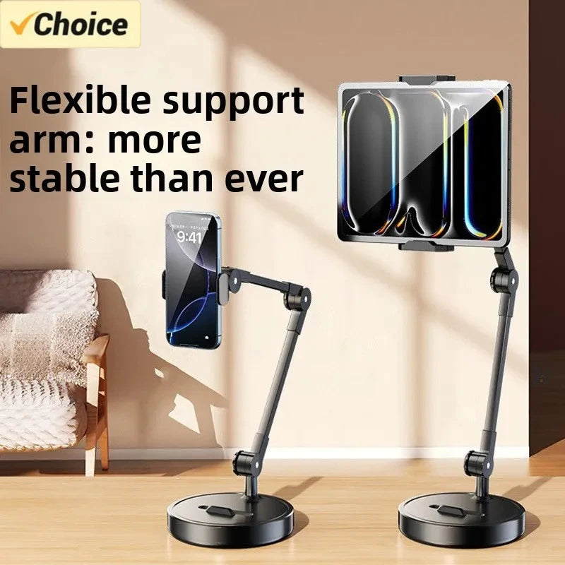 Support de téléphone réglable en acier au carbone 360° Support de prise de vue rotatif pou