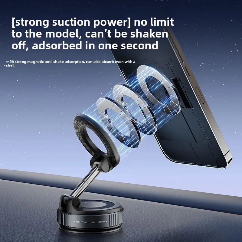 Support de téléphone magnétique pour voiture 360 ° Rotation pliante avec ventouse sous vid – vue 3