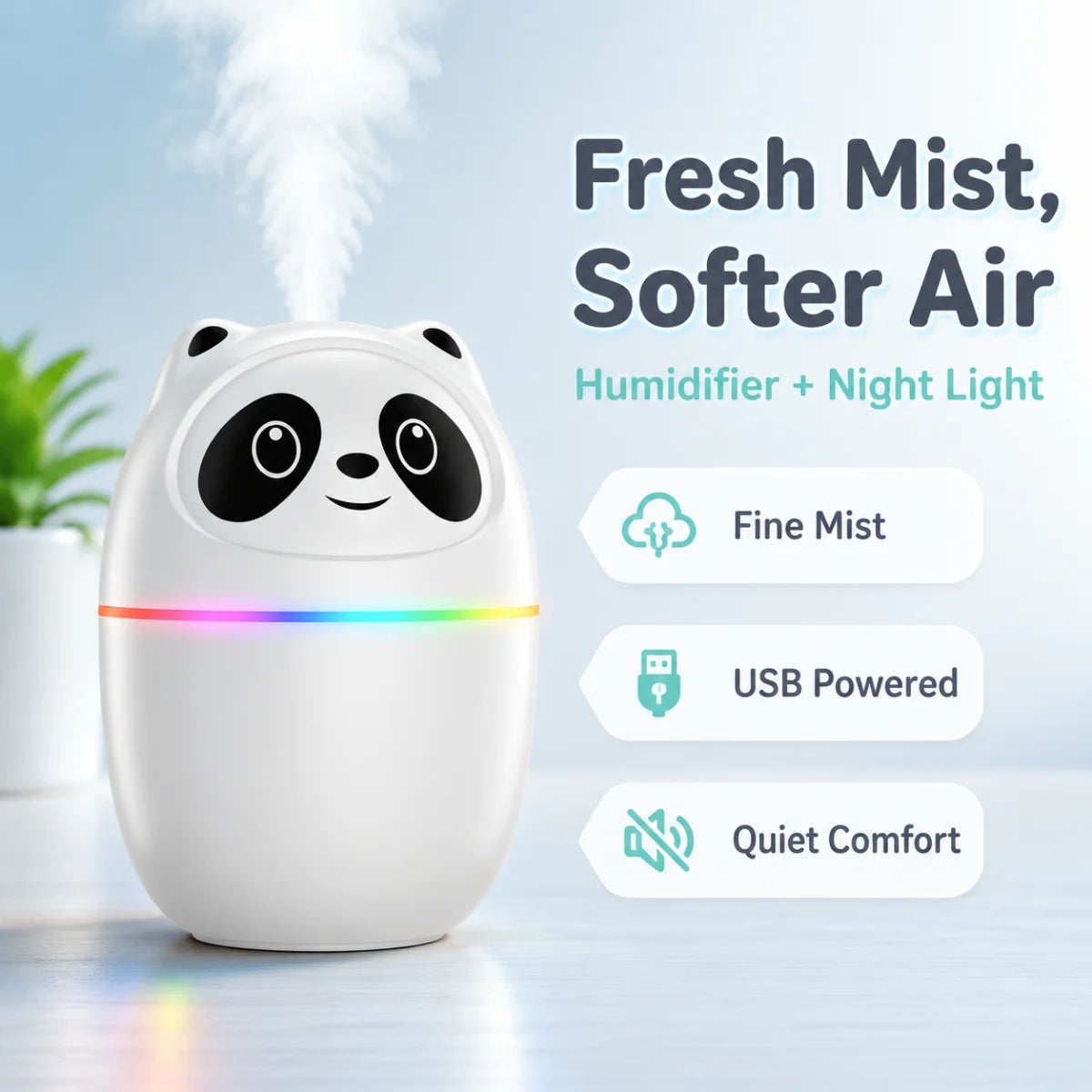 Humidificateur mignon en forme de panda – vue 2