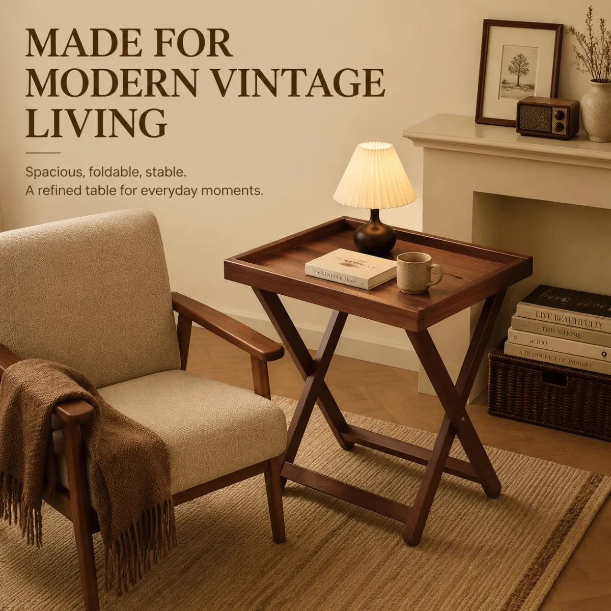 Table d'appoint pliante, table de lit durable pour téléviseur – vue 5