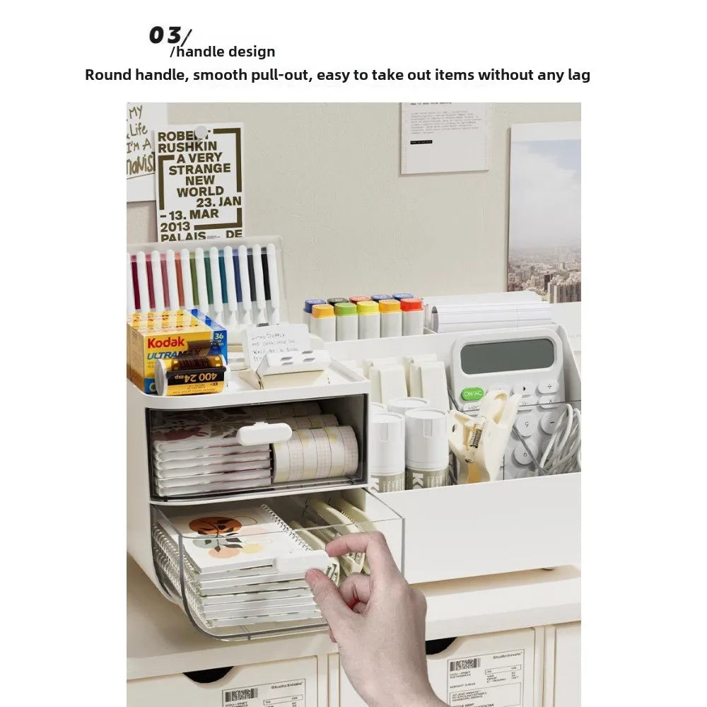 Boîte de rangement de bureau, organisateur de cosmétiques avec tiroirs – vue 5