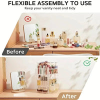 Organisateur de cosmétiques rotatif à 360° en acrylique transparent – vue 4