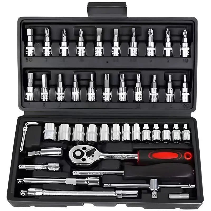 Ensemble de clés à douilles 1/4'' de 46 pièces