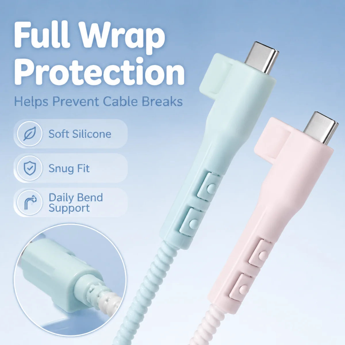Protection universelle pour câble de données et tête de charge pour câbles de téléphone po – vue 2