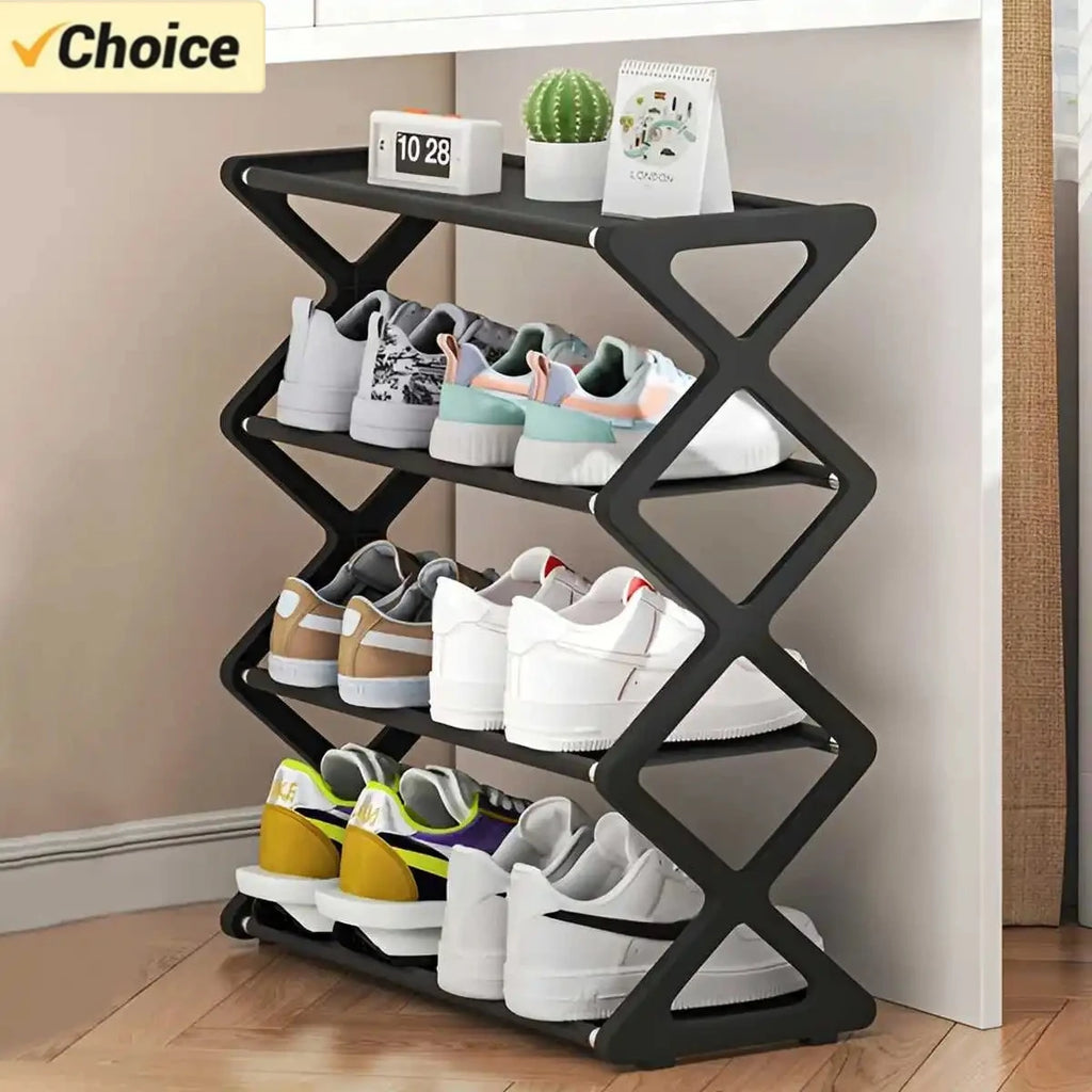 Étagère à chaussures en X à 4 niveaux
